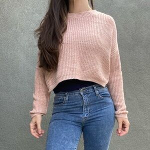 Dusty pink crop sweater